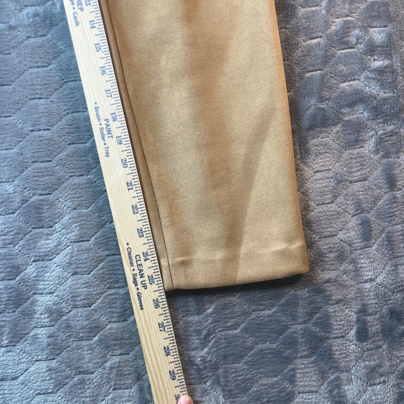 LOFT Faux Suede High Waist Curvy Skinny Pants Tan Camel Size 12 547187 - Picture 6 of 9